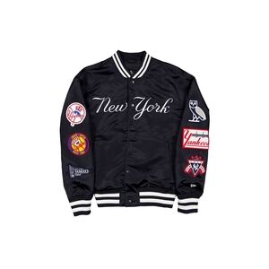 New York Yankees OVO x New Era Full-Snap Twill Satin Jacket - Navy